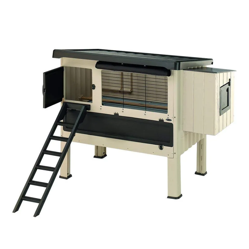 ferplast-happy-farm-120-h-hnerstall-f-r-ca-6-hennen-beige-140-x-139-x-110-cm image 1