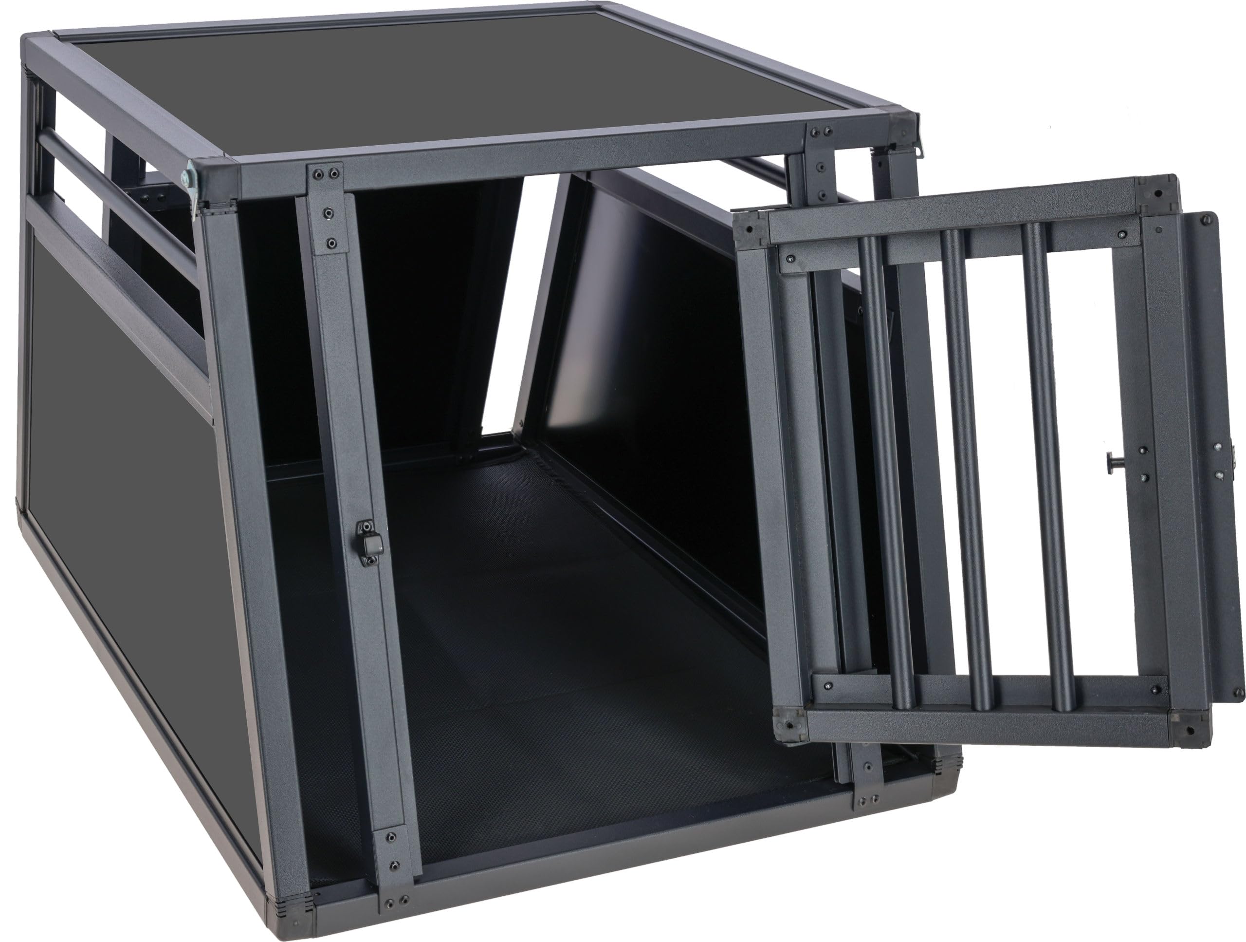 kerbl-pet-alu-transportbox-vacation-graphit-77x55x50-cm-hundetransportbox image 2