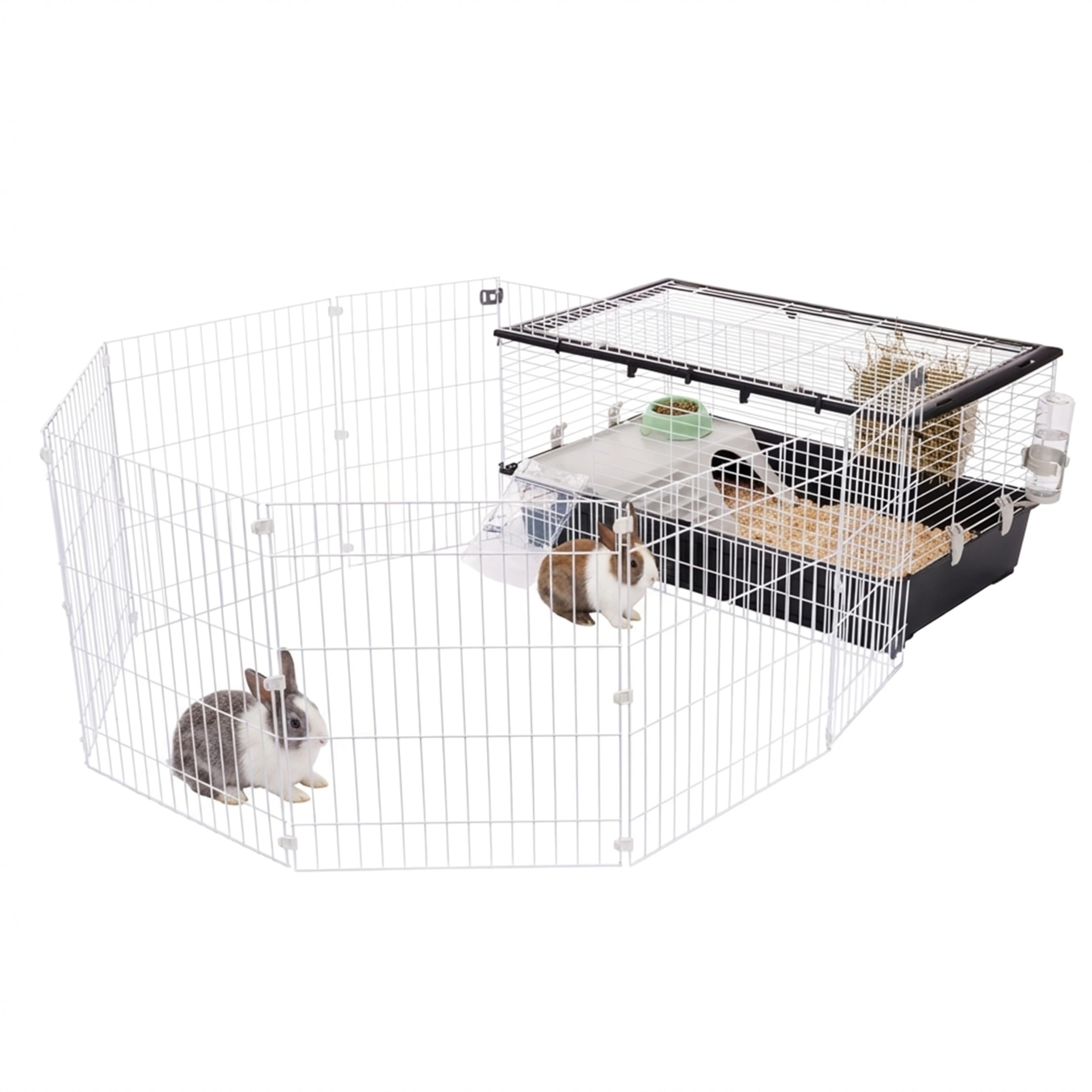 ferplast-parkhome-100-kaninchenk-fig-mit-freigehege-95-x-177-5-x-h-56-cm-inkl-zu image 1