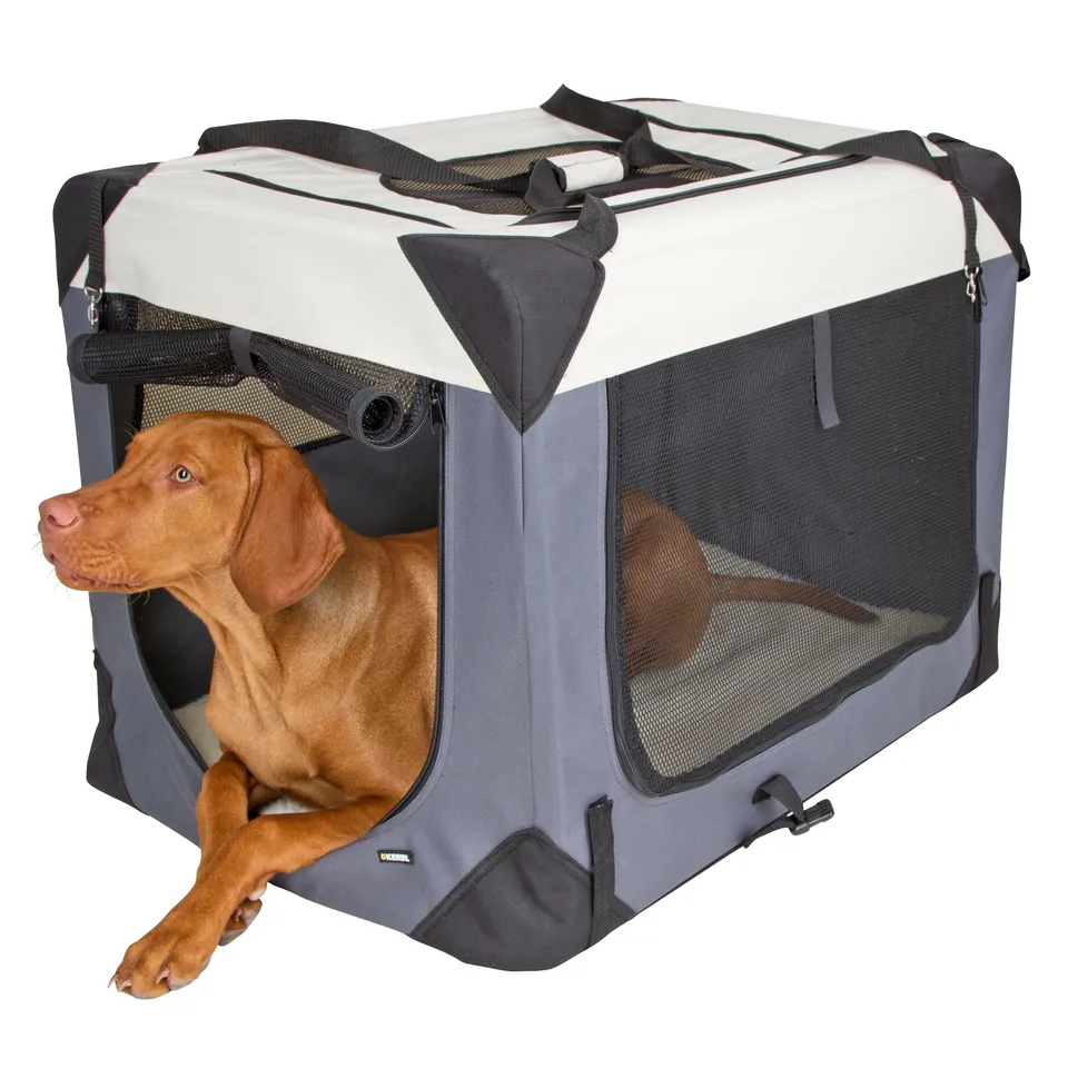 kerbl-pet-transportbox-journey-70-x-52-x-52-cm-grau-beige-faltbar image 1