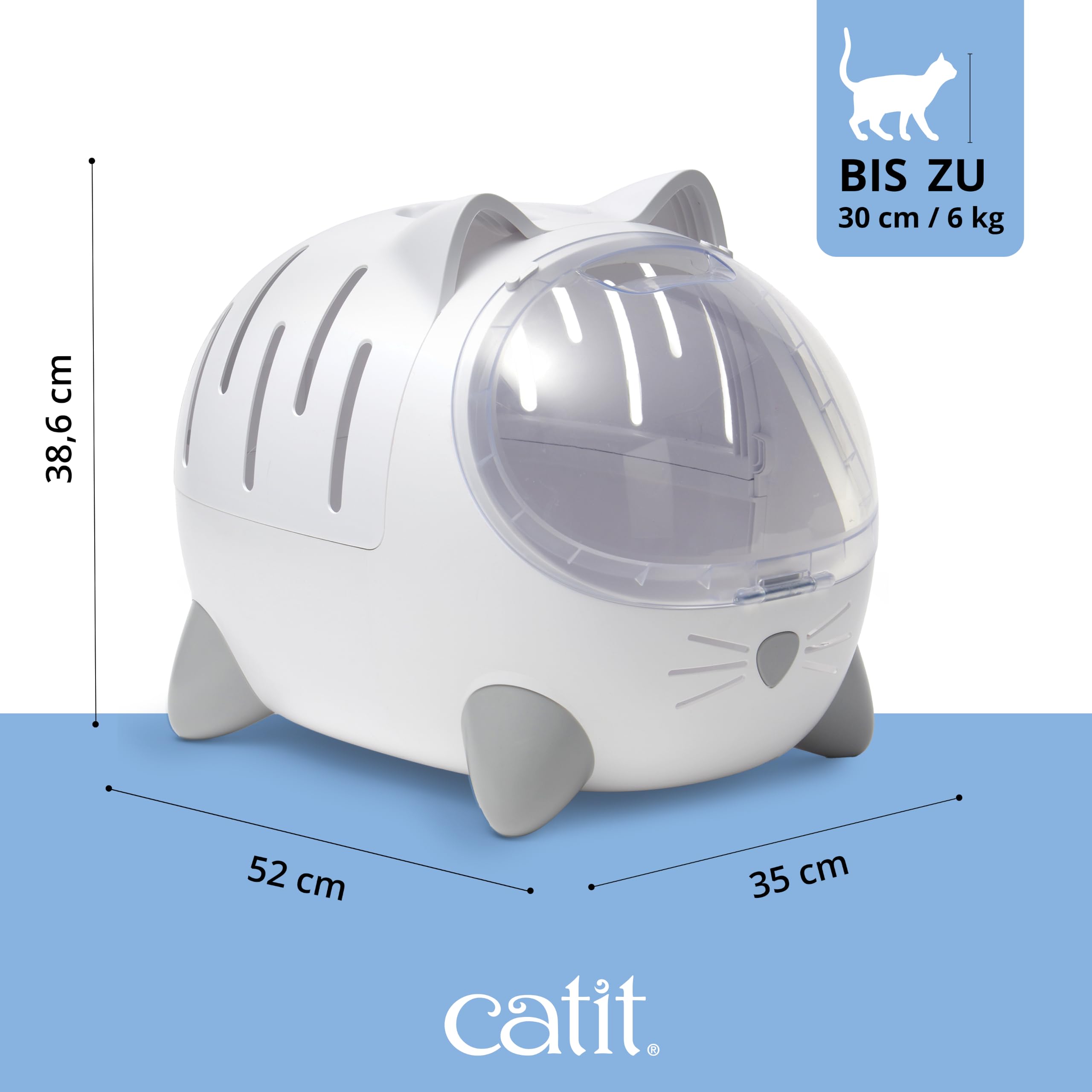 catit-pixi-mio-transportbox-katzenbett-2-in-1-wei image 2