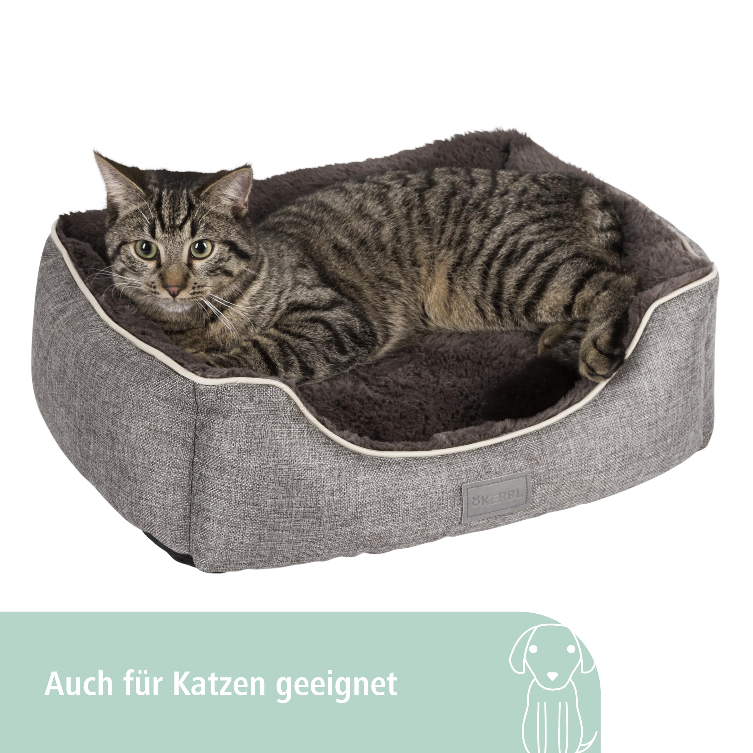 kerbl-pet-kuschelbett-samuel-grau-dunkelgrau-50-x-40-x-15-cm image 5