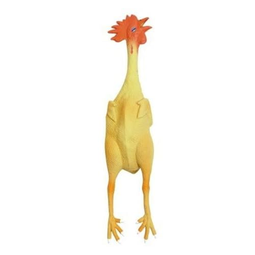 kerbl-pet-hundespielzeug-huhn-mit-squeaker-latex-gelb-rot-23-cm image 5