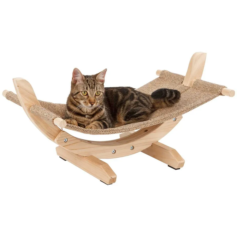 kerbl-pet-h-ngematte-siesta-2-0-katzenbett-braun-61-x-37-x-29-cm-holz-leinen image 1