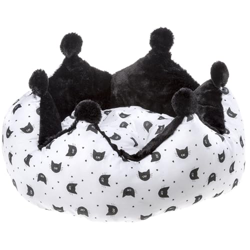 ferplast-mikado-gepolstertes-katzenbett-wild-schwarz-wei-60-x-55-x-h-30-cm image 2