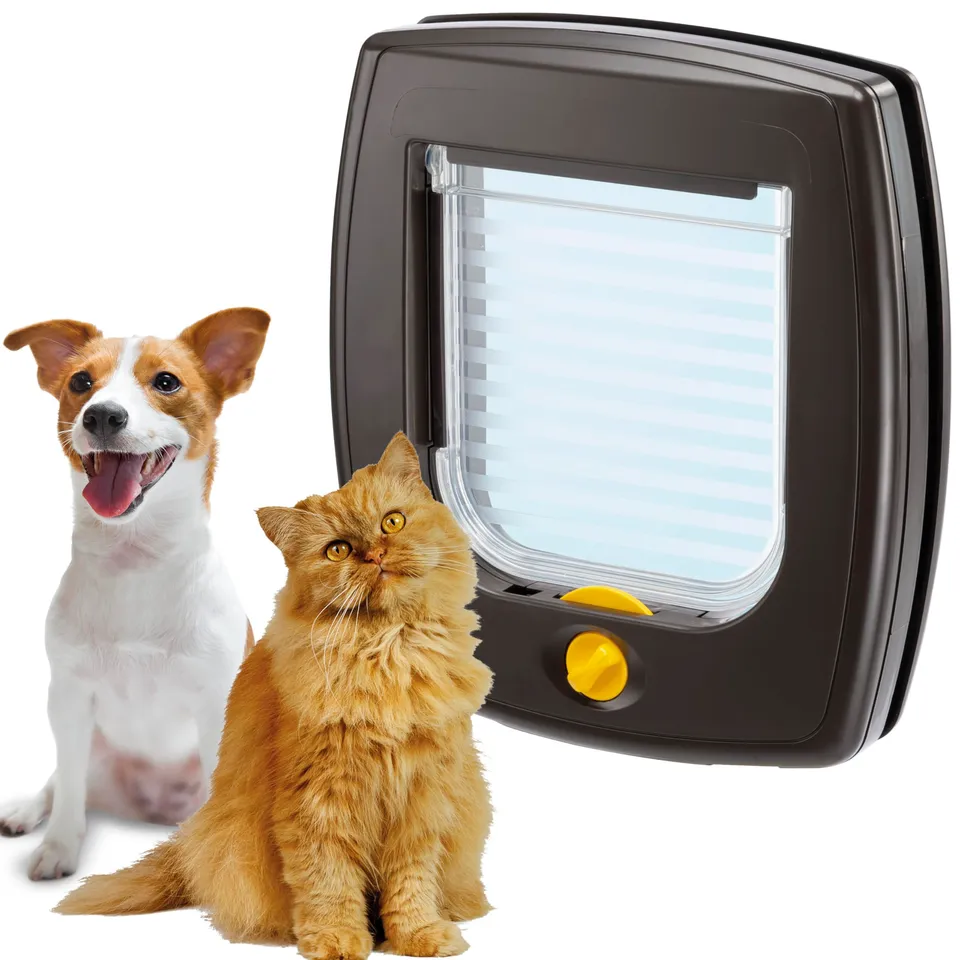 ferplast-swing-3-haustierklappe-4-wege-f-r-katzen-und-kleine-hunde-braun image 1