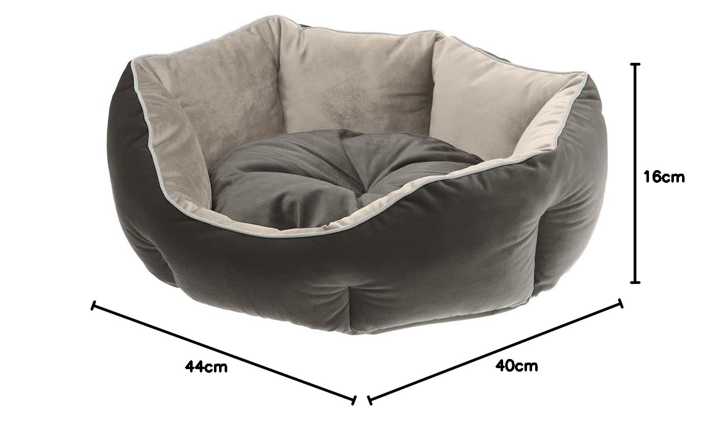 ferplast-queen-45-hunde-und-katzenbett-aus-samt-grau-44-x-40-x-h-16-cm image 2