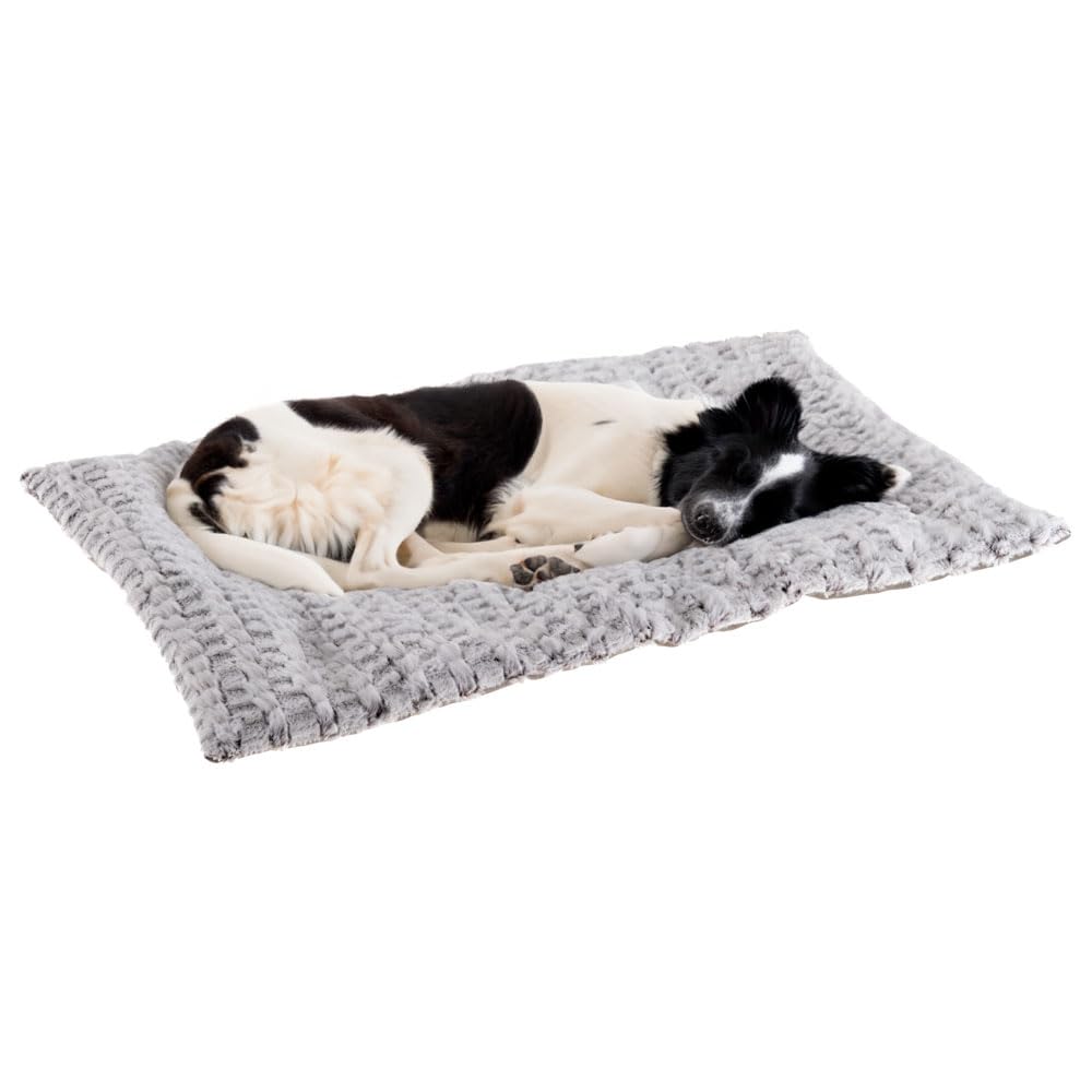 ferplast-vanille-hundekissen-hundebett-zweiseitig-pl-sch-und-baumwolle-grau-61-x image 8