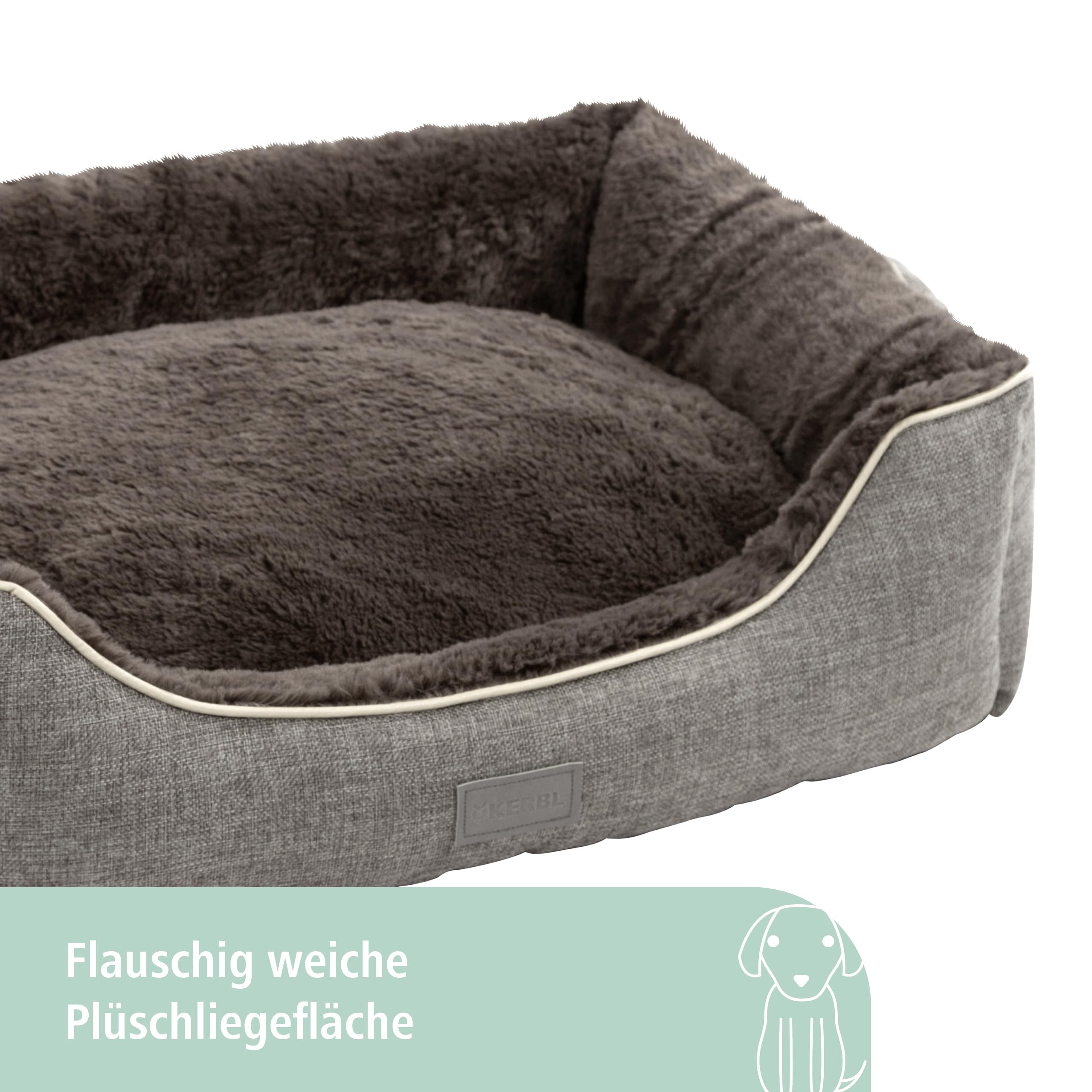 kerbl-pet-kuschelbett-samuel-grau-dunkelgrau-50-x-40-x-15-cm image 2