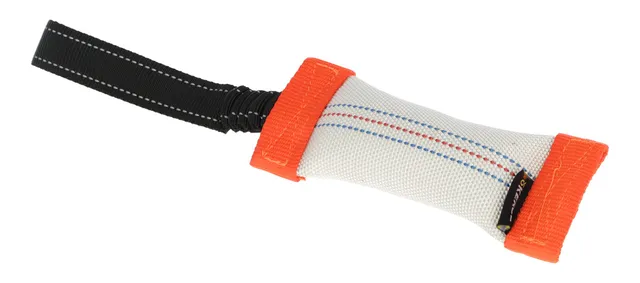 kerbl-pet-trainingsdummy-mit-schlaufe-16x6cm-wei-orange-aus-feuerwehrschlauch image 1