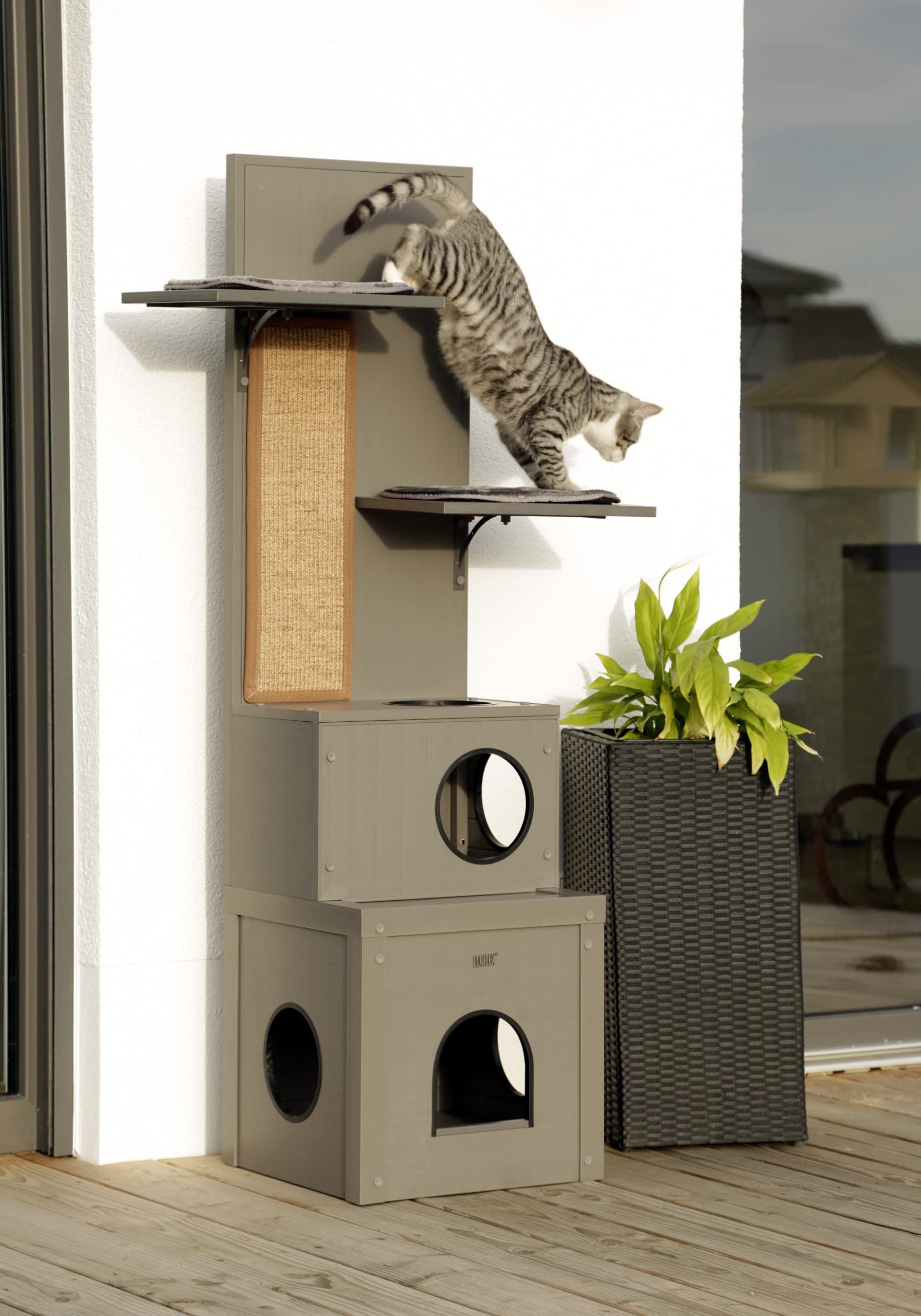 kerbl-pet-eco-katzenspielhaus-alex-42x42x152-5-cm-kratzbaum-mit-h-hlen image 2