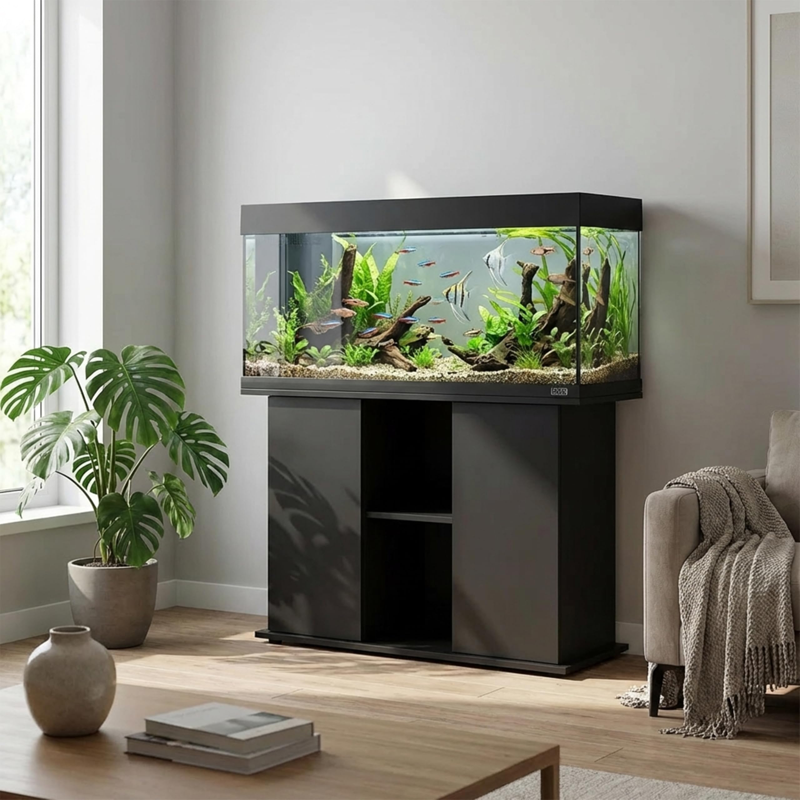 ferplast-stand-dubai-120-black-holzunterschrank-f-r-aquarium-121x41x73-cm image 2