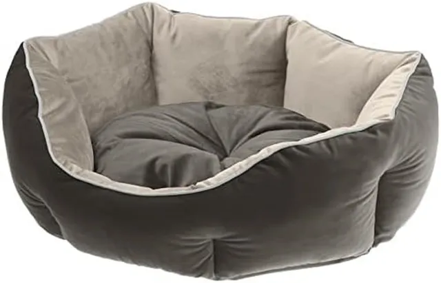 ferplast-queen-45-hunde-und-katzenbett-aus-samt-grau-44-x-40-x-h-16-cm image 1