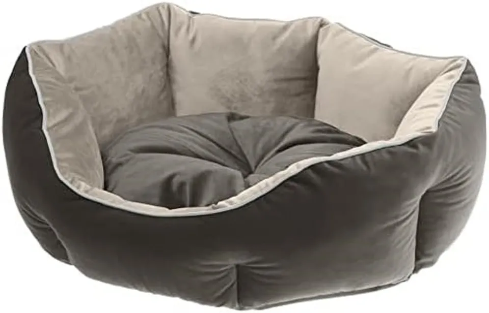 ferplast-queen-45-hunde-und-katzenbett-aus-samt-grau-44-x-40-x-h-16-cm image 1