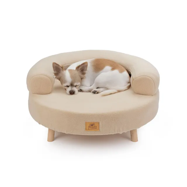 ferplast-hundebett-katzenbett-holz-rund-durchmesser-56-x-h-29-cm-mit-kissen image 1