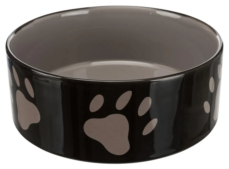 trixie-keramiknapf-mit-pfoten-1-4-l-20-cm-futternapf-braun-oder-taupe image 1