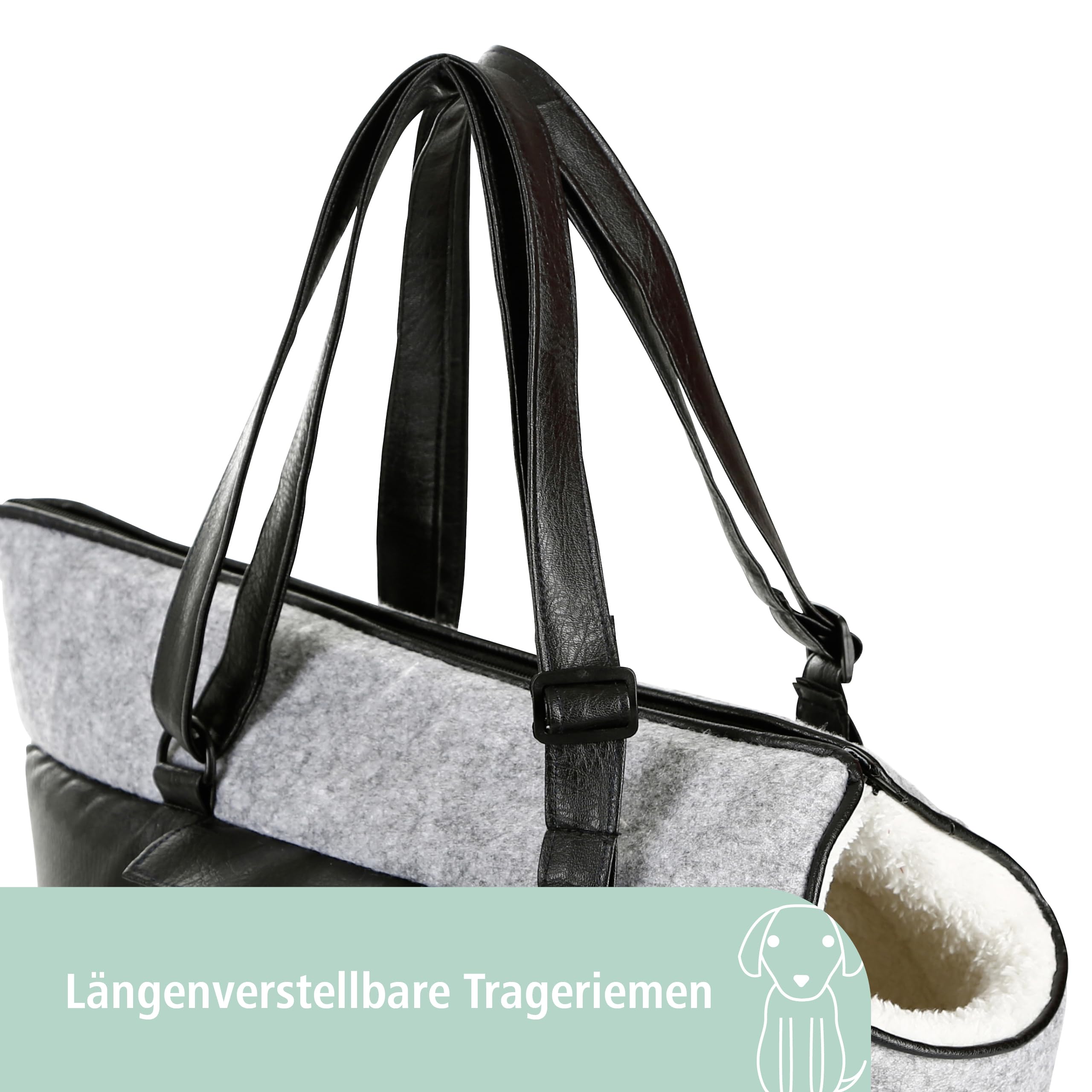 kerbl-pet-tragetasche-chiara-hundetragetasche-46-x-23-x-25-cm-schwarz-grau-polye image 5