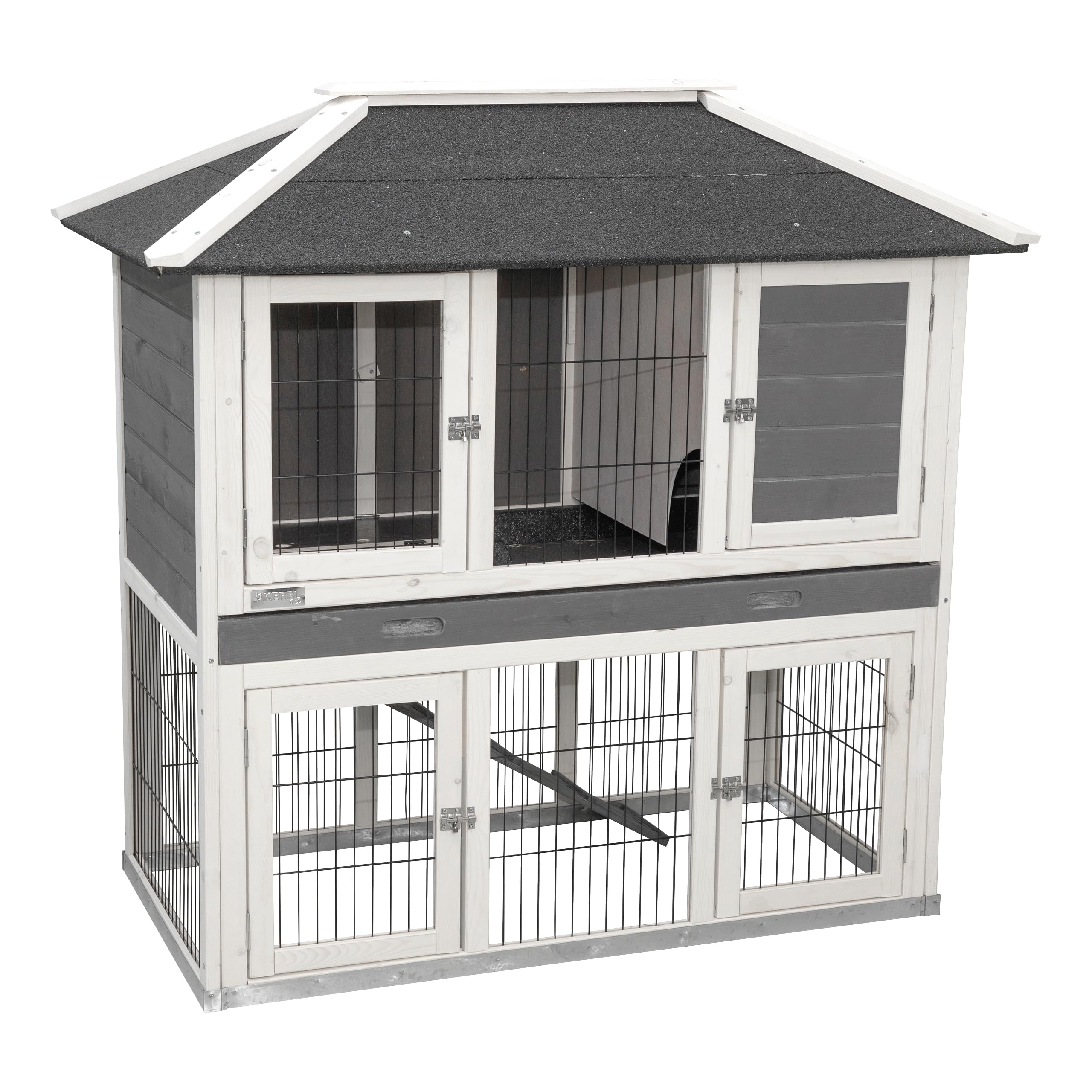 kerbl-pet-nagerstall-villa-118x68x118-cm-holz-zweigeschossiger-au-enstall image 1