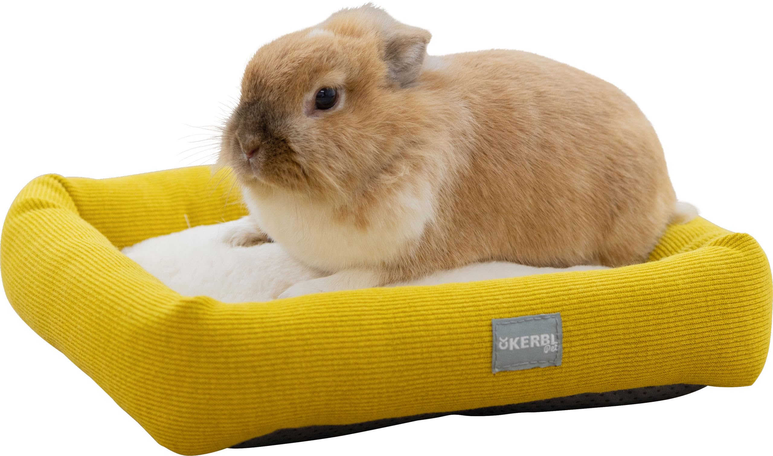 kerbl-pet-kuschelbett-kleintierbett-36x32x7-cm-wei-gelb-waschbar image 2