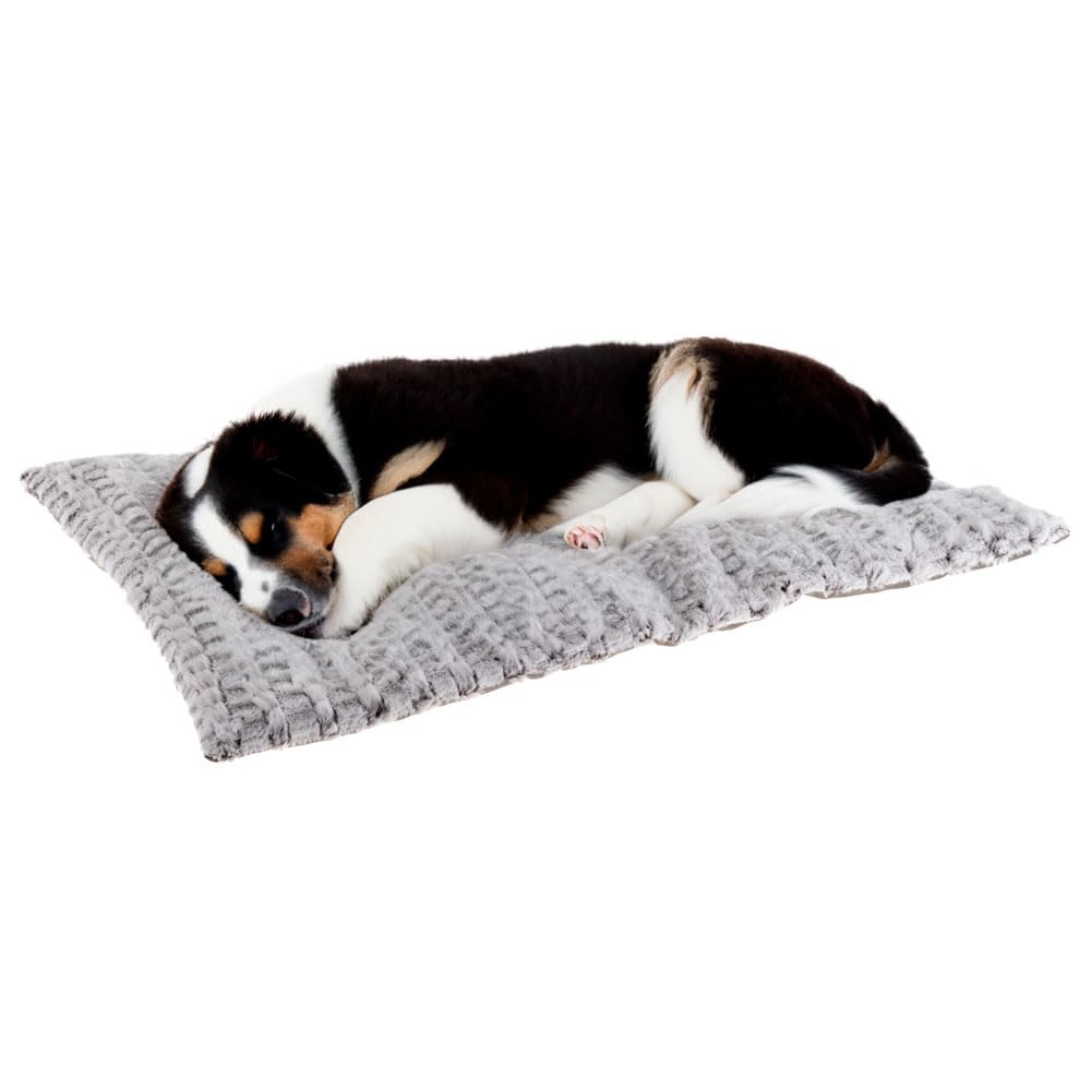 ferplast-vanille-hundekissen-hundebett-zweiseitig-pl-sch-und-baumwolle-grau-61-x image 6