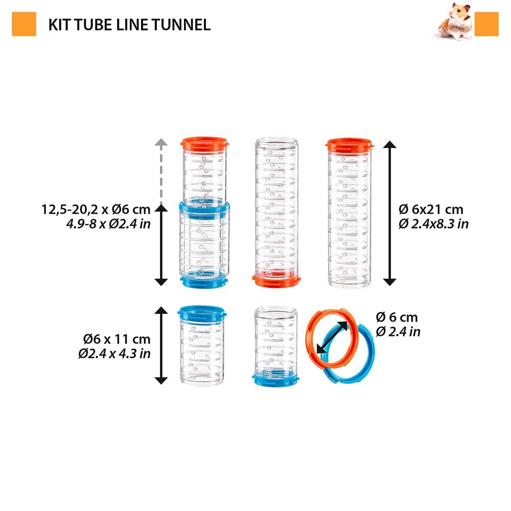 ferplast-kit-tube-tunnel-hamster-r-hrenset-7-teilig-transparente-kunststoff-tunn image 2