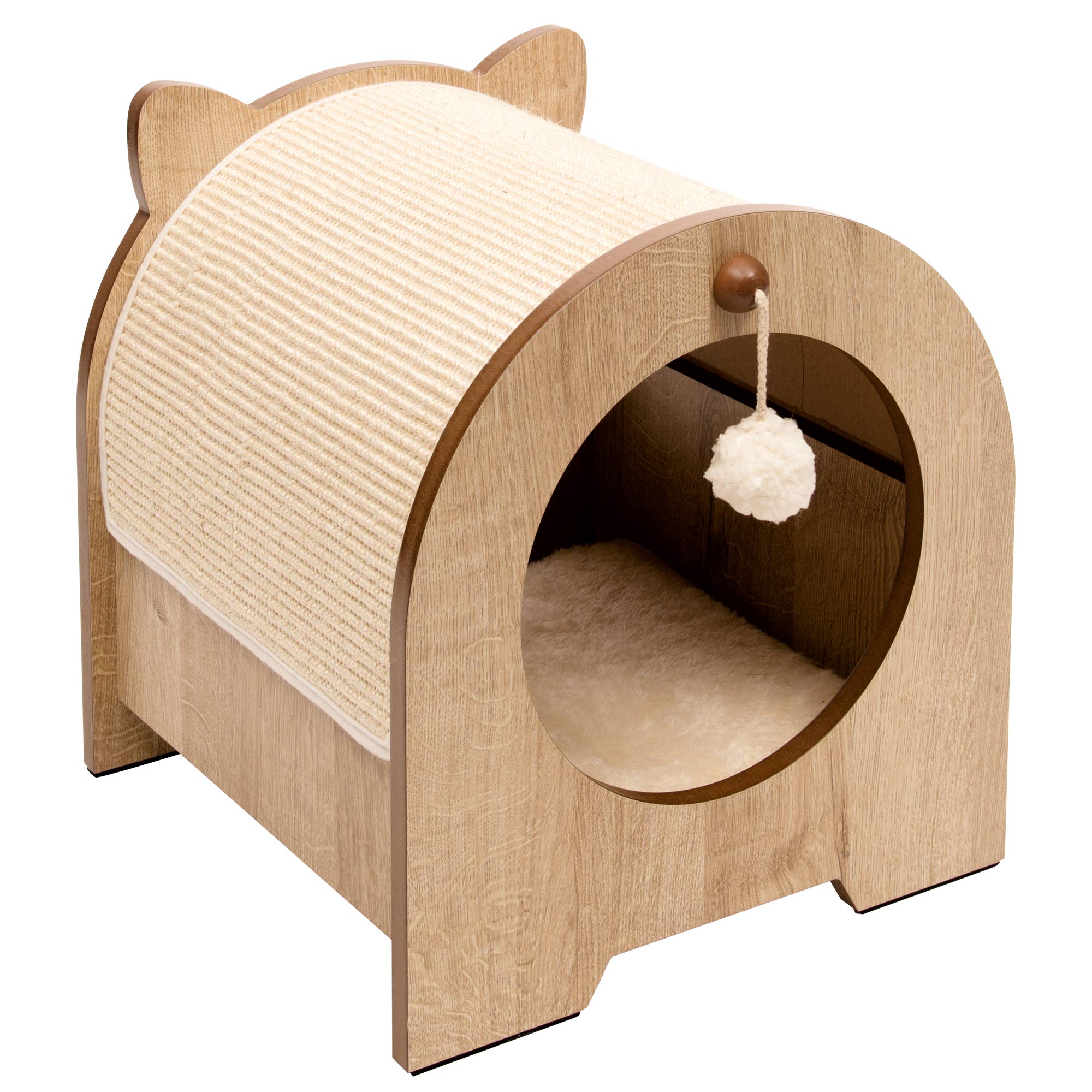 catit-vesper-minou-kratzbank-mit-versteck-36-x-36-5-x-40-5-cm-eiche image 1
