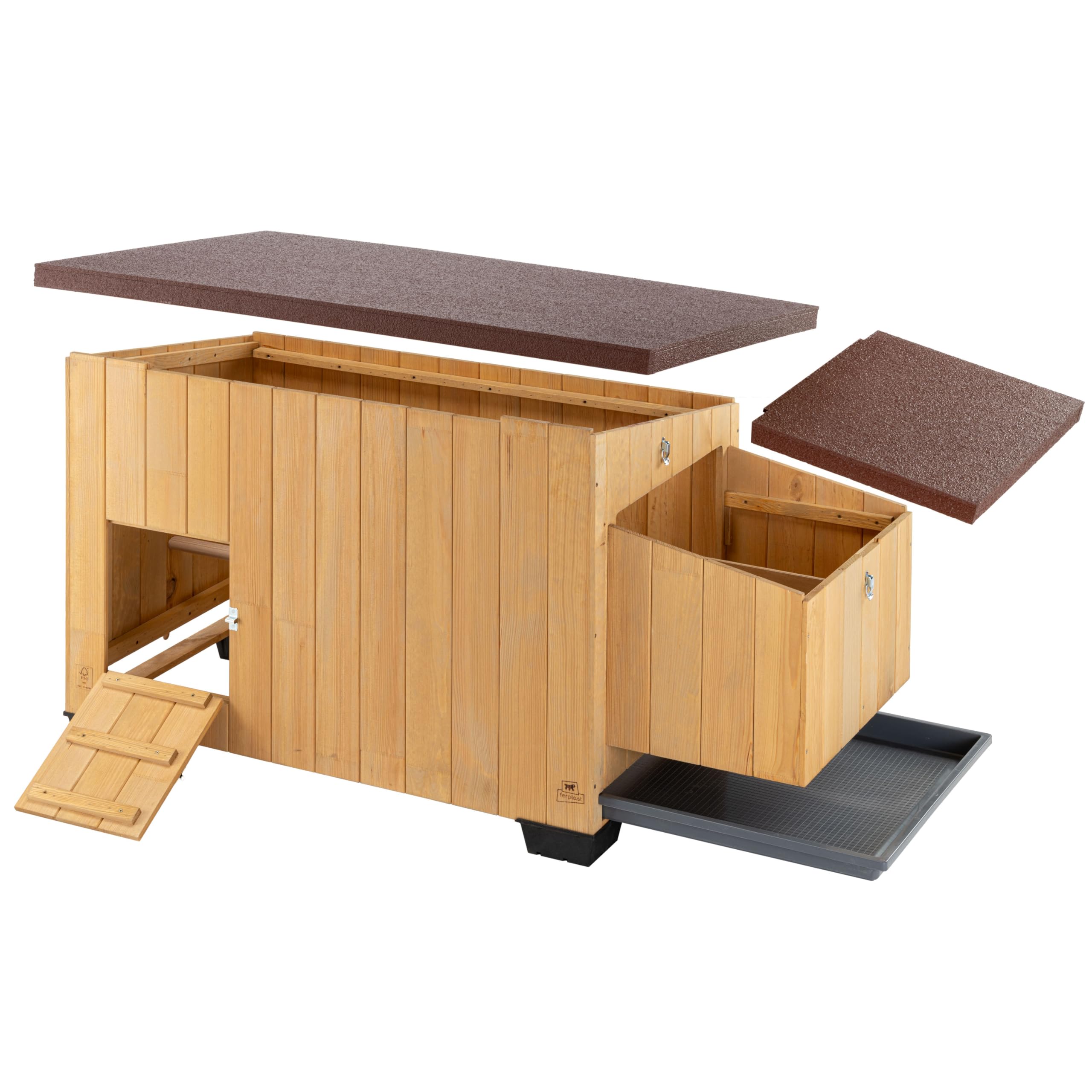 ferplast-kocca-100-h-hnerstall-fsc-holz-f-r-bis-zu-5-h-hner-146-5-x-72-x-h-77-cm image 2