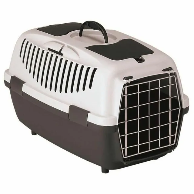 kerbl-gulliver-3-transportbox-mit-metallt-r-hellgrau-dunkelgrau-61-x-40-x-38-cm image 1