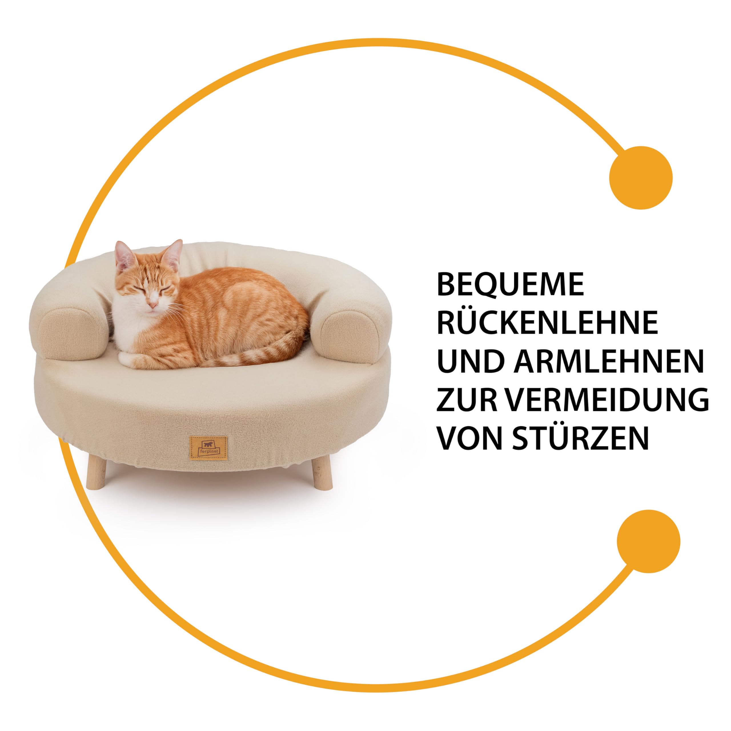 ferplast-hundebett-katzenbett-holz-rund-durchmesser-56-x-h-29-cm-mit-kissen image 7