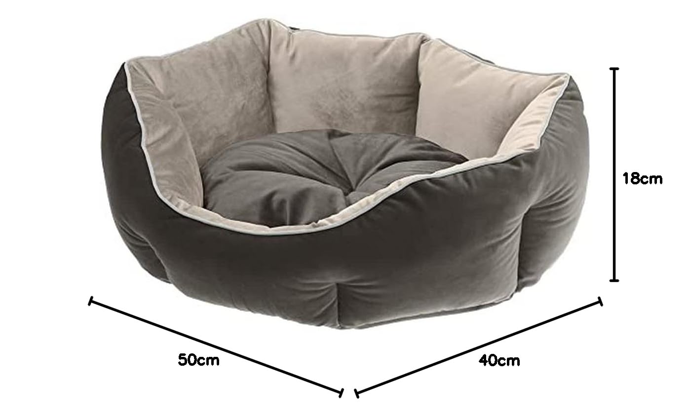 ferplast-queen-50-hunde-und-katzensofa-samt-sofa-50-x-40-x-h-18-cm-grau image 2