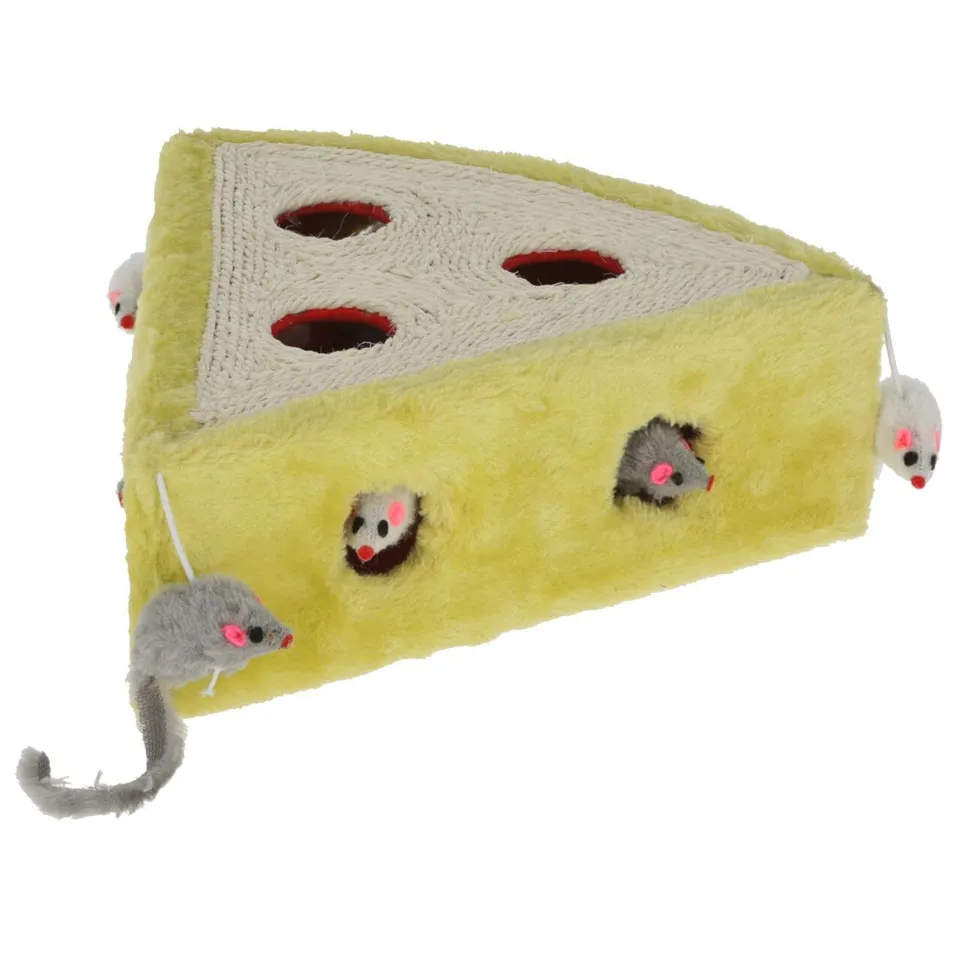 kerbl-pet-sisalspielzeug-cheesy-katzenspielzeug-28-x-28-x-10-cm-mit-spielm-usen image 1