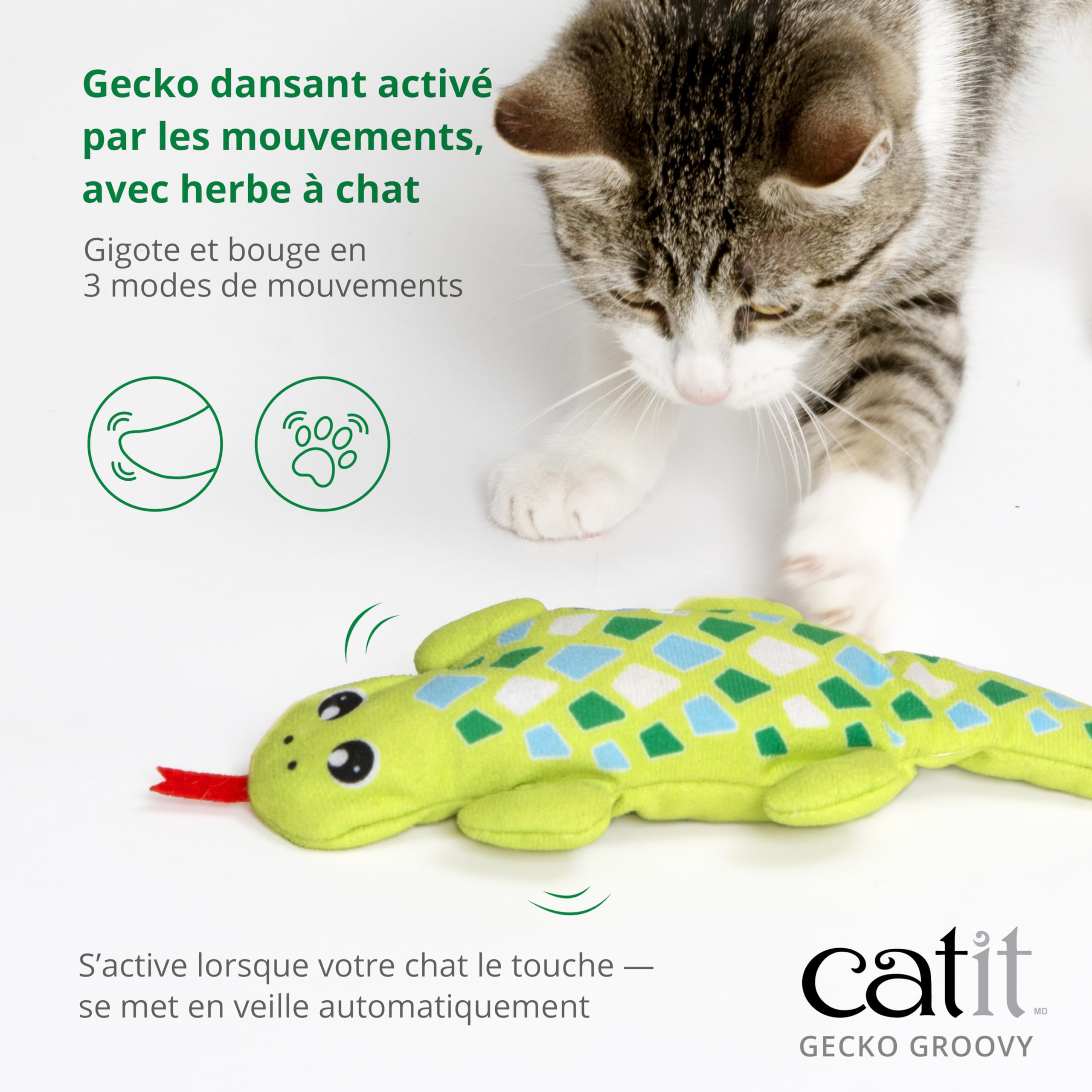 catit-groovy-mini-gecko-green-bewegliches-katzenspielzeug-mit-katzenminze-usb-c image 4