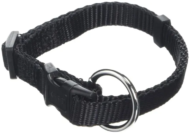 kerbl-pet-hundehalsband-miami-schwarz-10-mm-halsumfang-20-35-cm-nylon-verstellba image 1