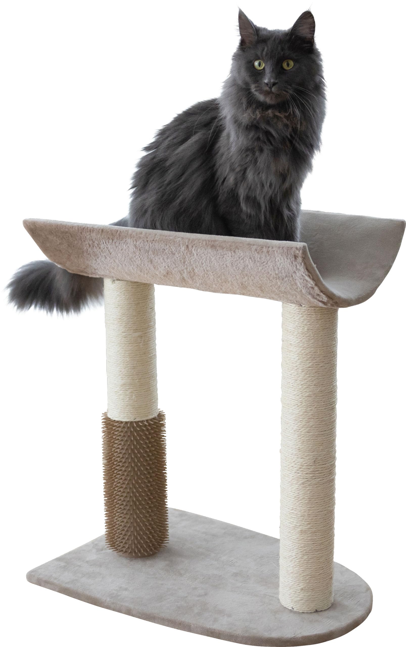 kerbl-pet-kratzbaum-ambiance-taupe-49x35x56-cm-kleiner-kratzbaum-mit-massagebors image 1