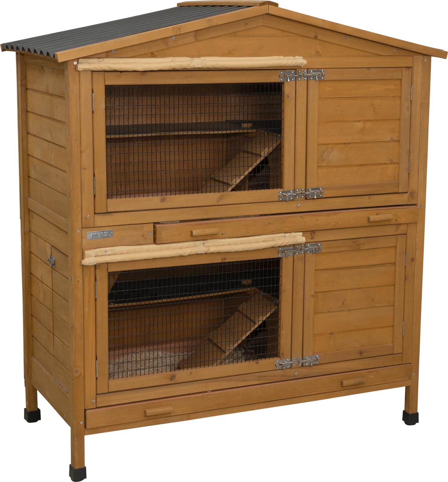 kerbl-pet-nagerhaus-appartement-pro-118x61x130-cm-holz-lasiert-f-r-2-kaninchen image 1