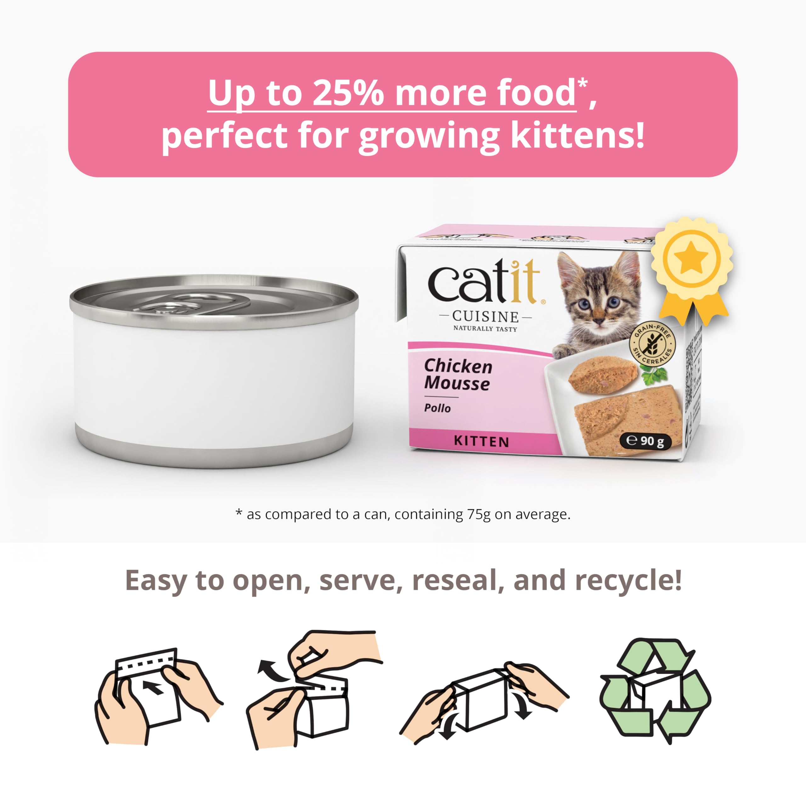catit-cuisine-kitten-mousse-huhn-90-g-5er-pack-getreidefrei image 4