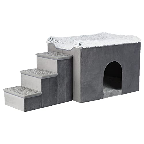 trixie-h-hle-harvey-mit-treppe-135-x-47-x-50-cm-grau-wei-schwarz image 6