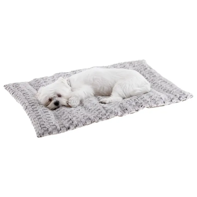 ferplast-vanille-hundekissen-hundebett-zweiseitig-pl-sch-und-baumwolle-grau-61-x image 1