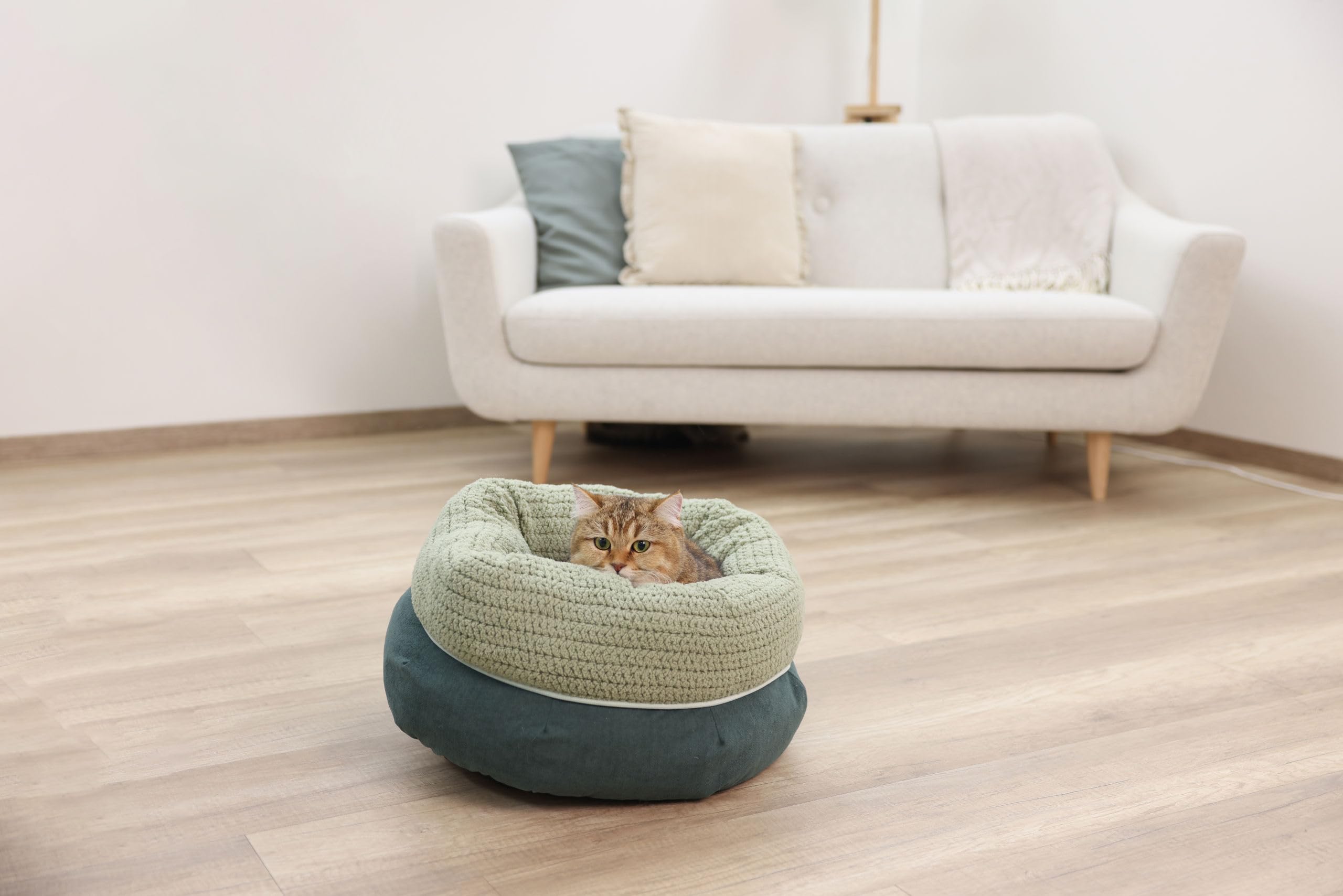 kerbl-pet-kuschelbett-anne-gr-n-40cm-h23cm-katzenbett-kuschelnest-aus-teddypl-sc image 5