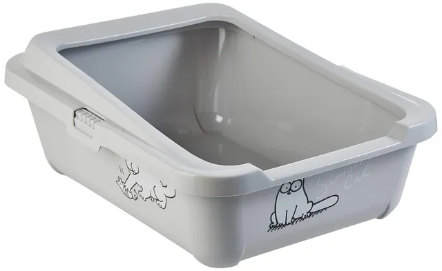 karlie-simon-s-cat-katzentoilette-mit-rand-43x32x16-cm-grau image 1