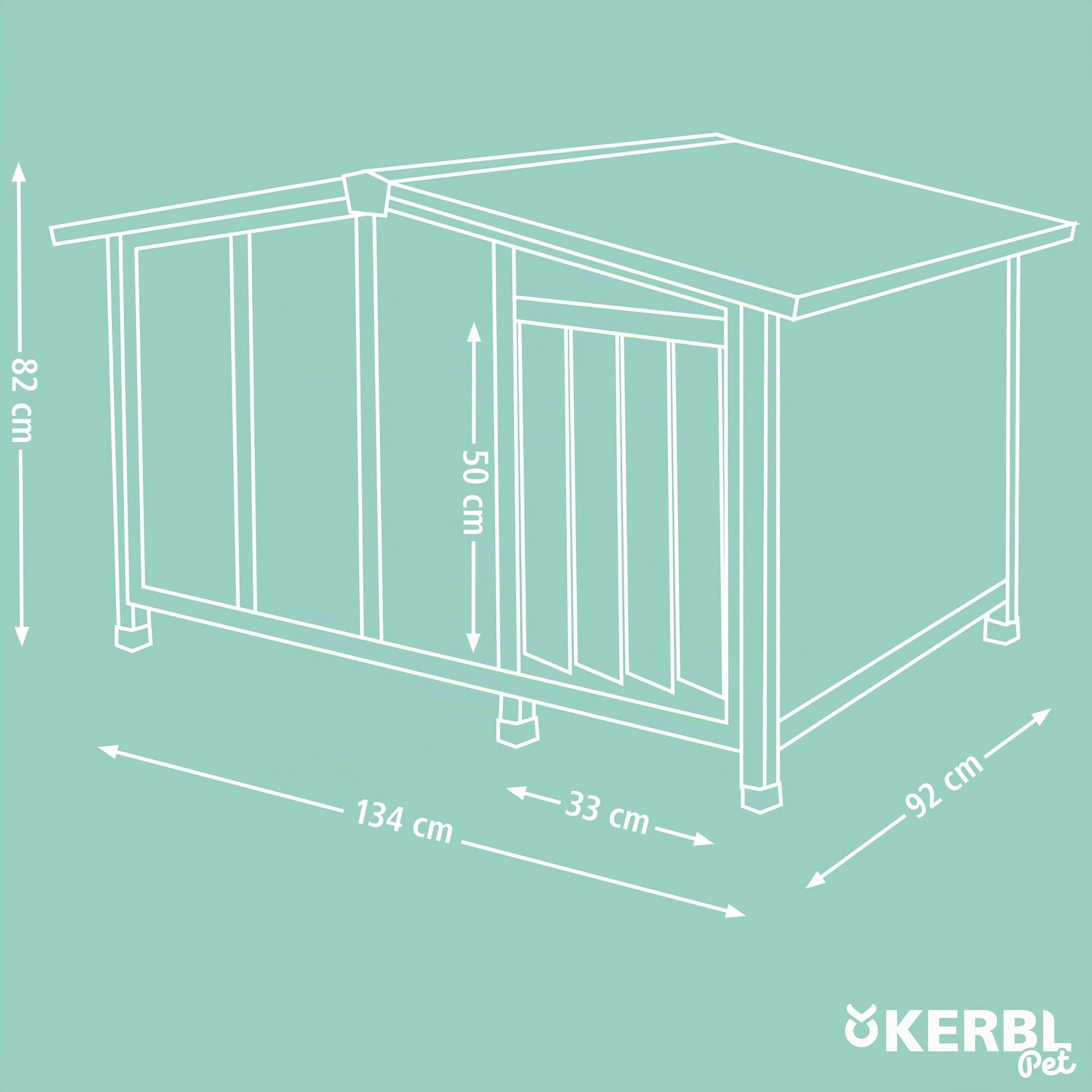 kerbl-pet-hundeh-tte-overview-mit-schiebefenstern-134-x-92-x-82-cm-wetterfest image 5
