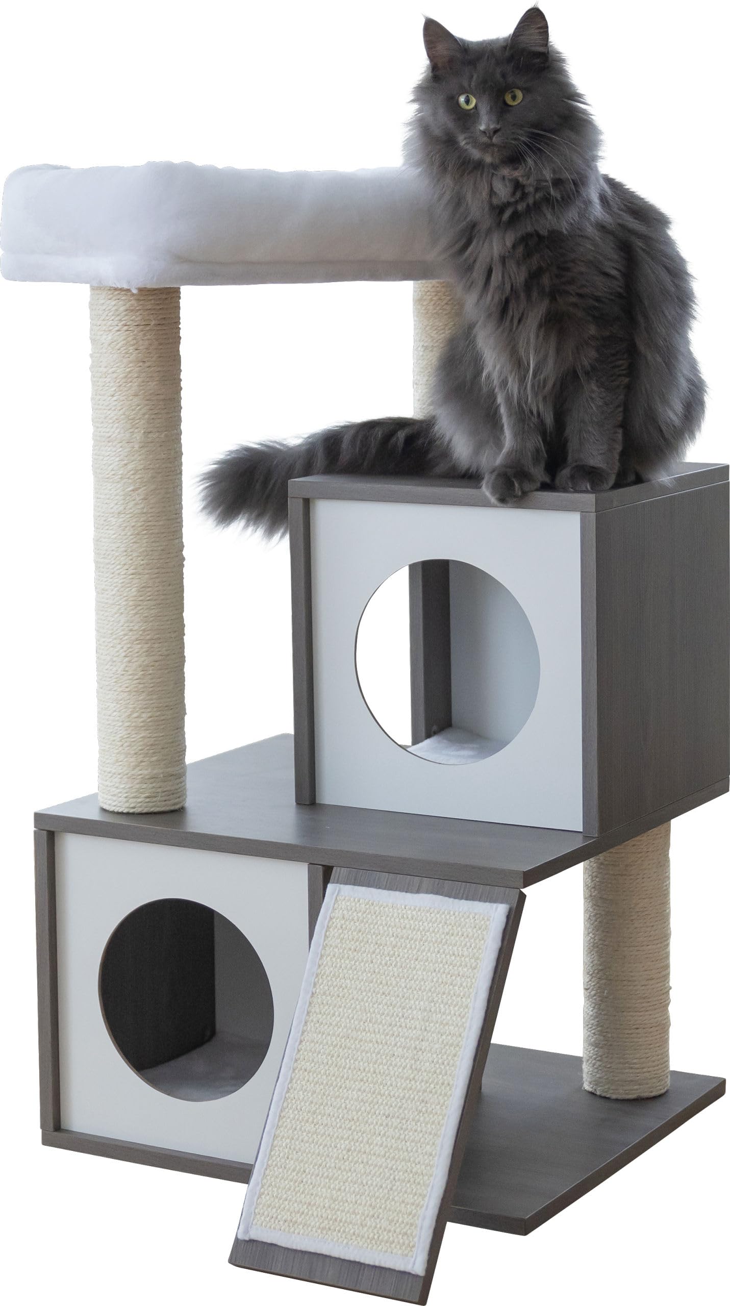 kerbl-pet-kratzbaum-flair-wei-grau-48-x-44-x-86-cm image 1
