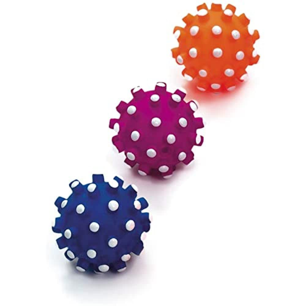 karlie-latex-igelball-9-cm-mit-squeaker-hundespielball-farblich-sortiert image 3