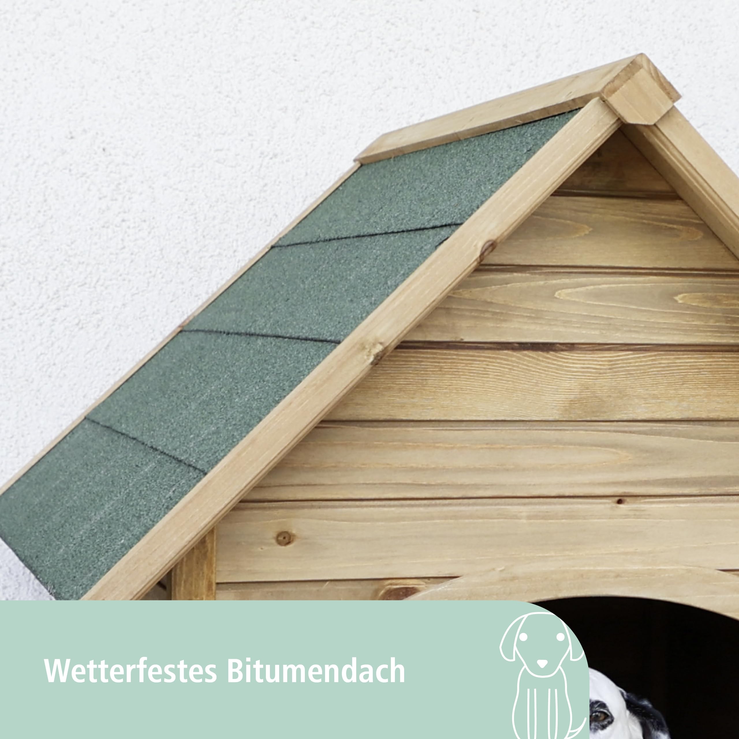 kerbl-pet-wetterfeste-hundeh-tte-mit-bitumendach-braun-gr-n-100x88x99-cm image 2