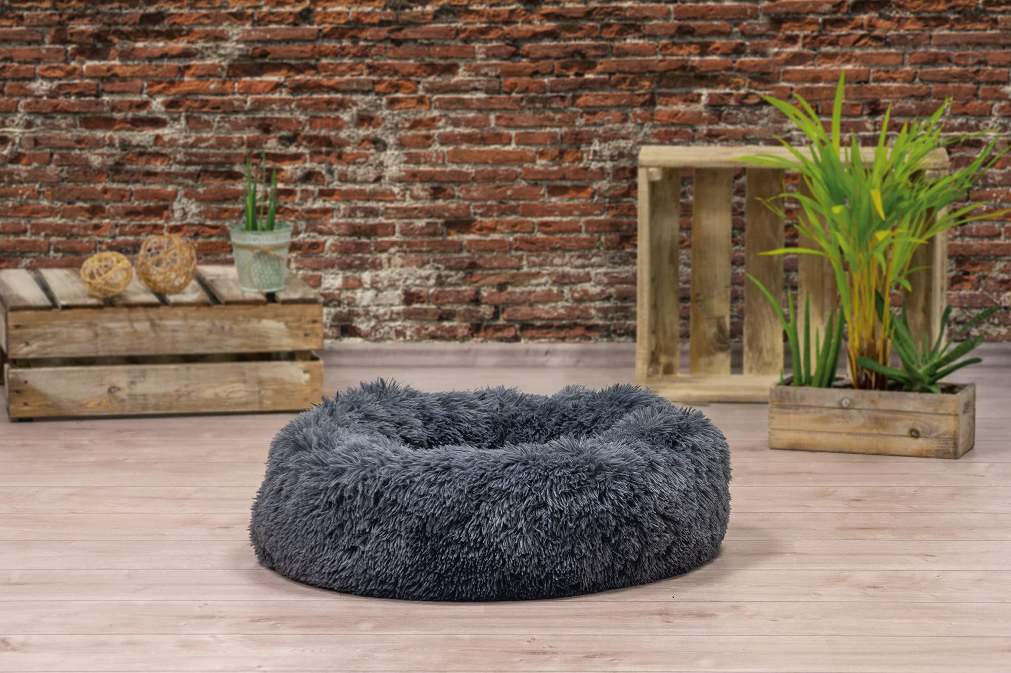 karlie-agnes-hundebett-rund-polyester-grau-58-5x58-5x14-cm image 2