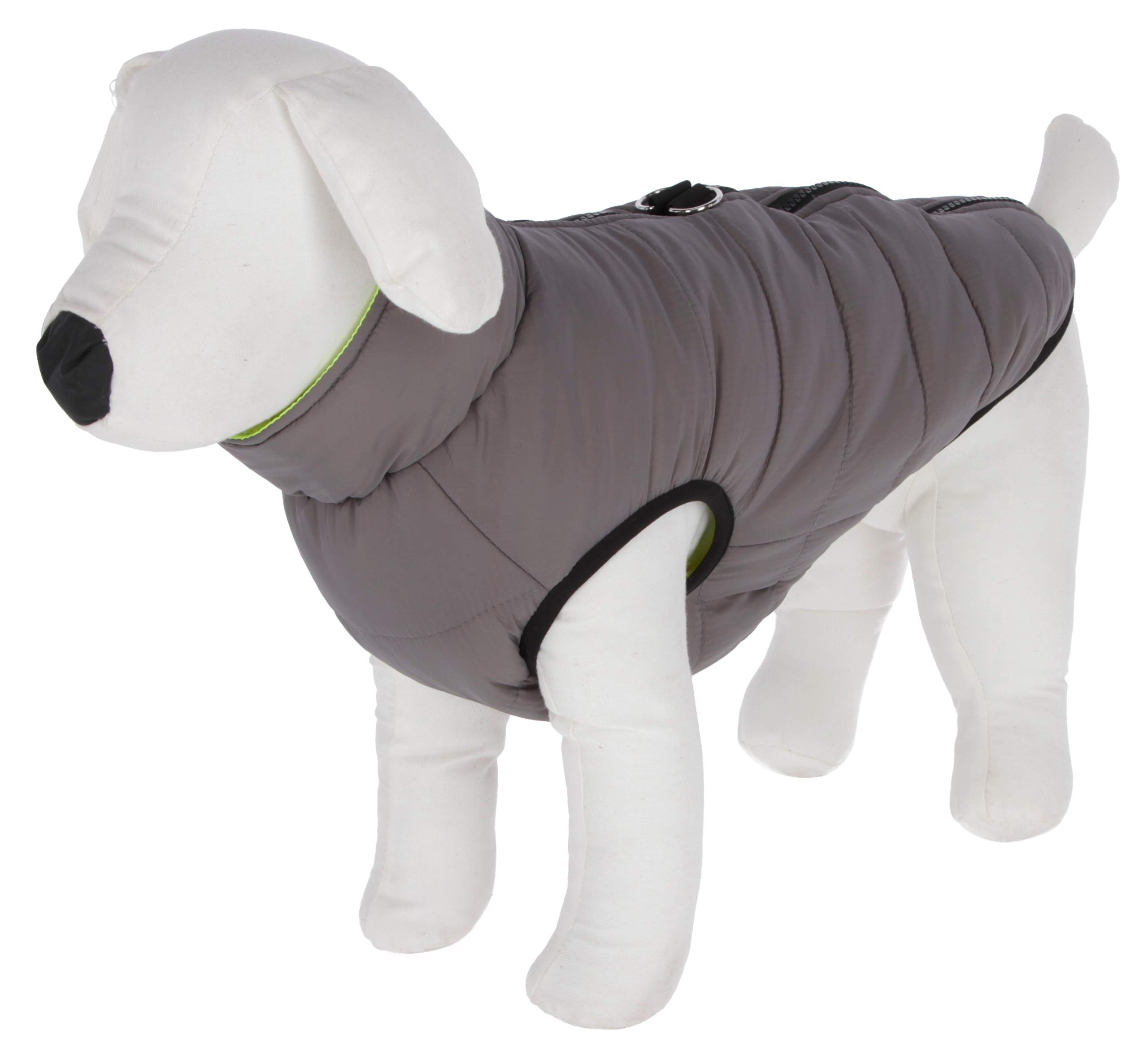 kerbl-pet-steppmantel-charmonix-xs-30-cm-grau-neon-gelb-wendbarer-hundemantel image 1