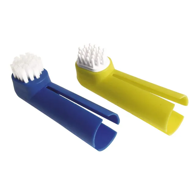 karlie-perfect-care-zahnpflege-finger-b-rste-gelb-blau-f-r-hunde image 1