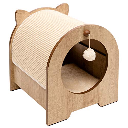 catit-vesper-minou-kratzbank-mit-versteck-36-x-36-5-x-40-5-cm-eiche image 8