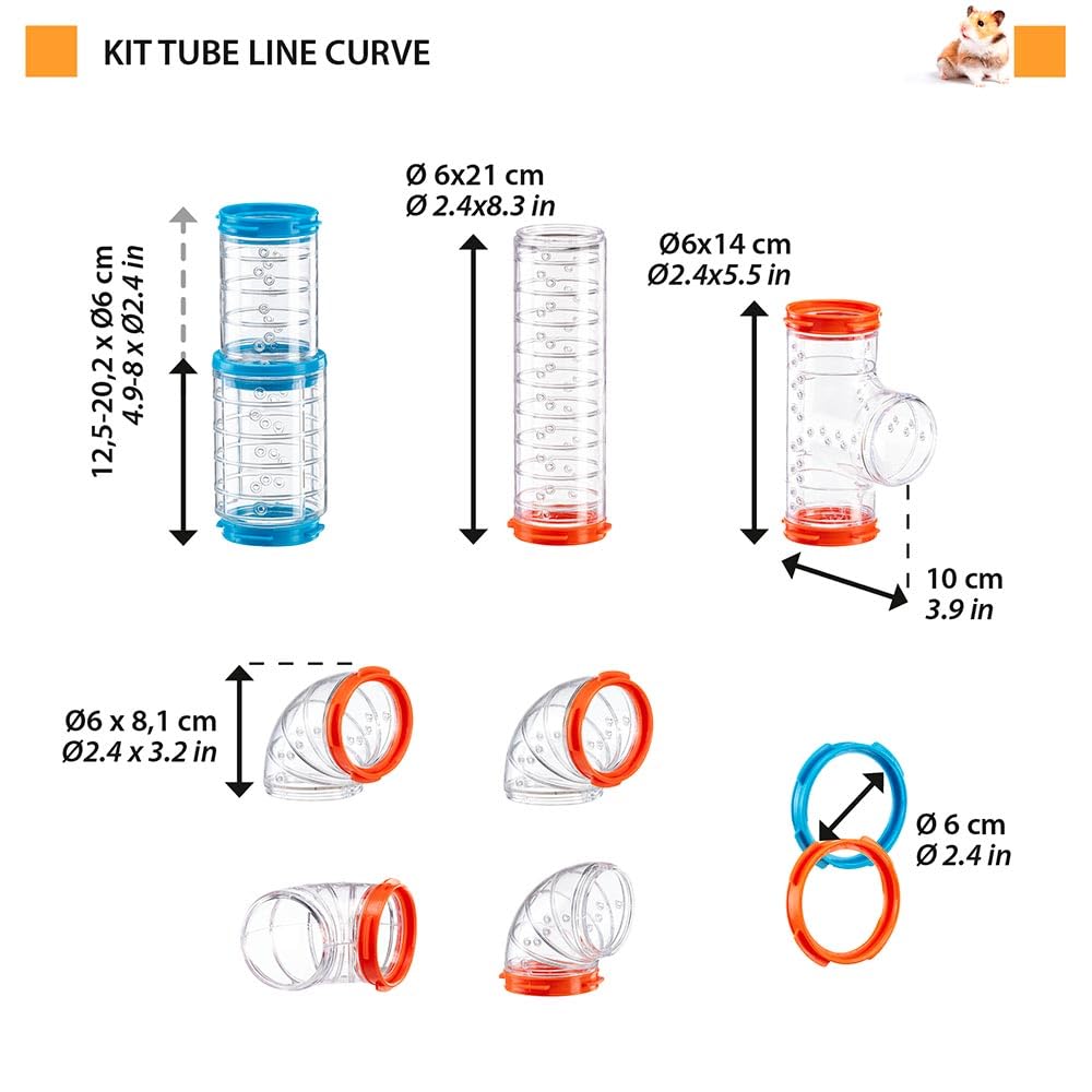ferplast-kit-tube-curve-hamster-r-hrenset-9-teilig-tunnel-6-cm-mit-bel-ftung image 2