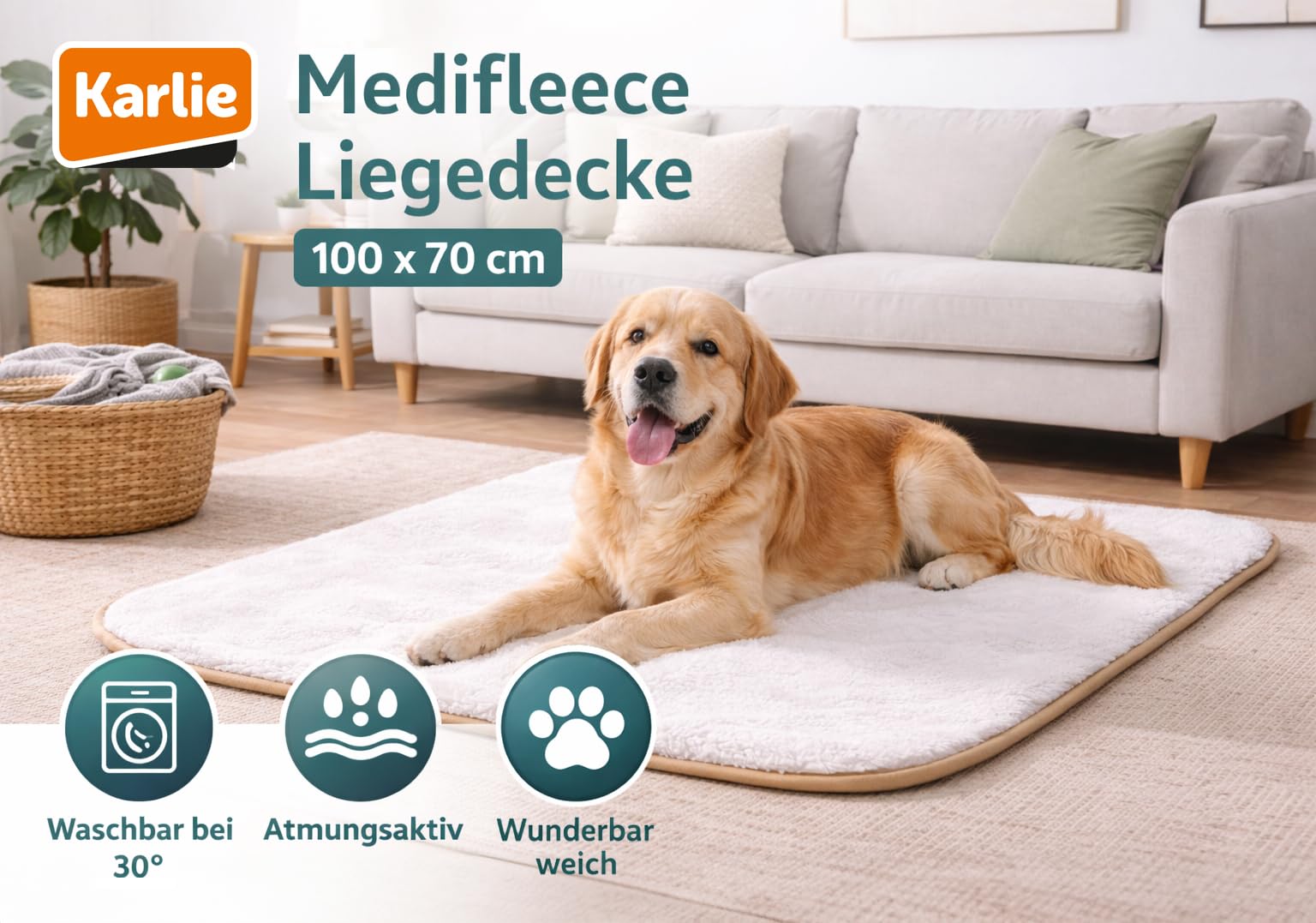 karlie-liegedecke-medifleece-70-x-100-cm-beige-hundedecke image 6